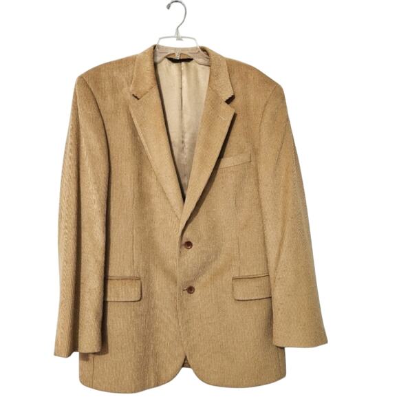 Jos. A. Bank Wool Silk Brown Corduroy Mens Jacket L44 Casual Fall Winter Neutral - Picture 1 of 8